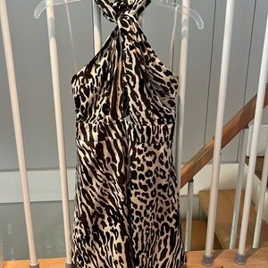 Banana Republic Adorable Slvless Animal Print Silk Dress Size 8